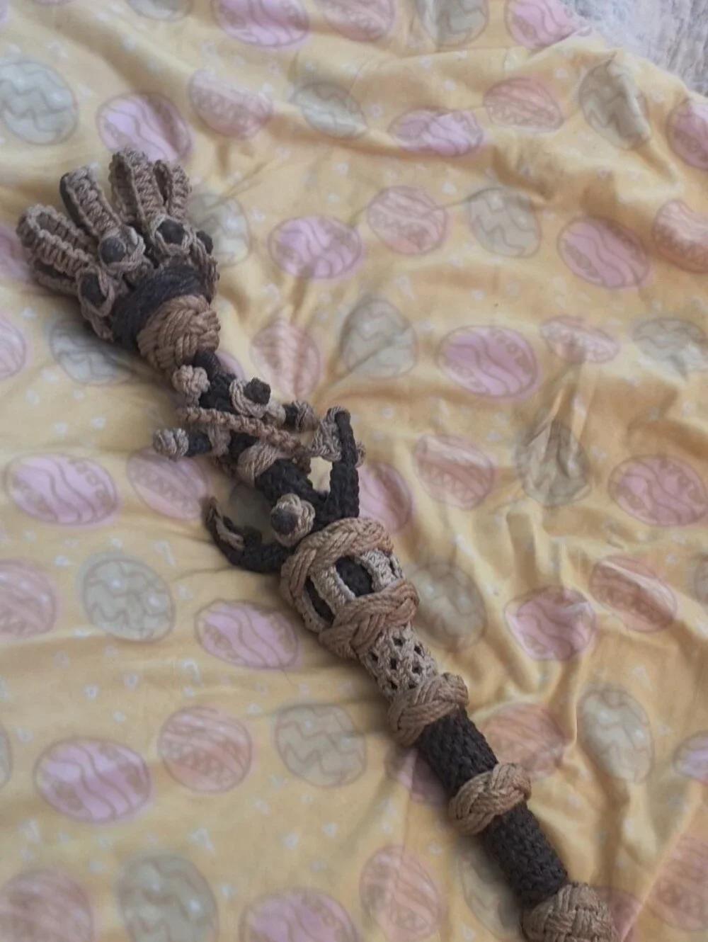 Handcrafted Macramé Tassel Doorbell Pull - Brown & Tan